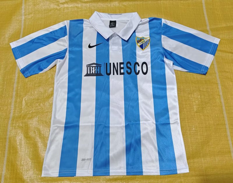 2012-13  Mens Malaga Home Retro  blue Soccer Jersey