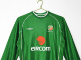 2002 Ireland  Home green Long Sleeve Retro Soccer Jersey