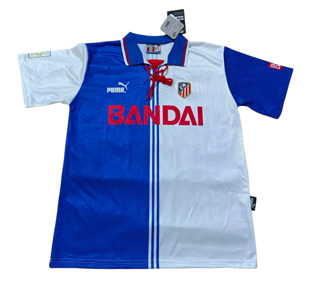 1996-97 Atletico Madrid third Away Retro blue white Soccer Jersey