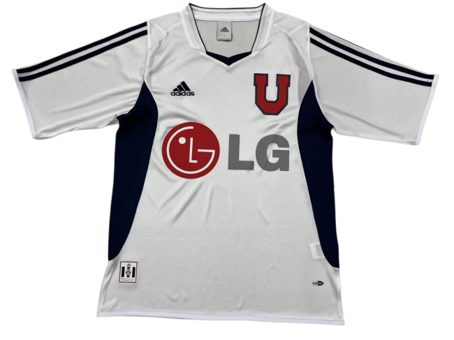 2003 Mens Universidad de Chile away white Retro soccer Jersey
