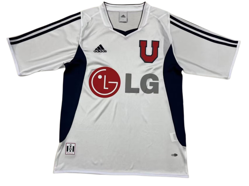 2003 Mens Universidad de Chile away white Retro soccer Jersey