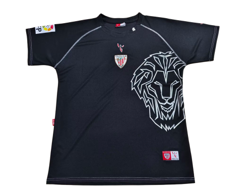 2005-08 Mens  Athletic Bilbao home retro black Soccer Jersey
