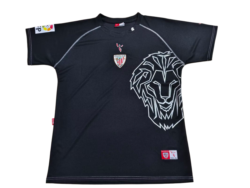 2005-08 Mens  Athletic Bilbao home retro black Soccer Jersey