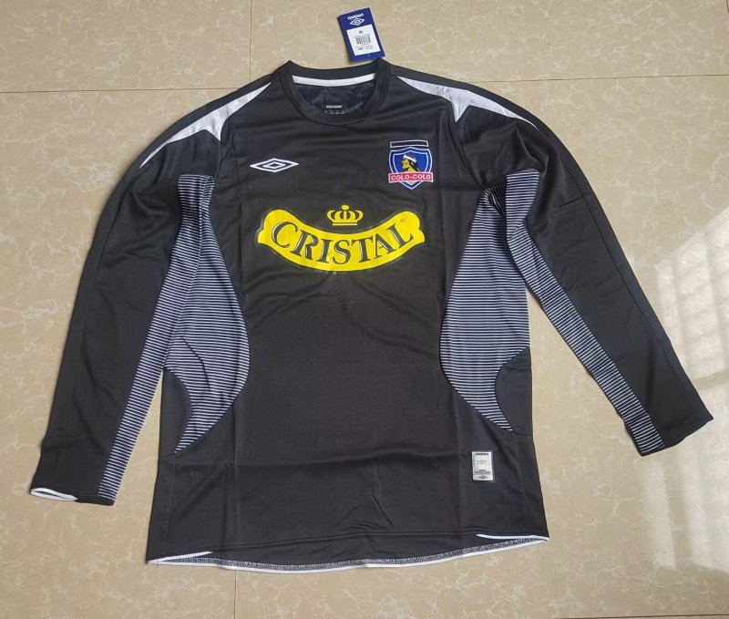 2006 Mens Colo-Colo away black  Retro long sleeve soccer jersey