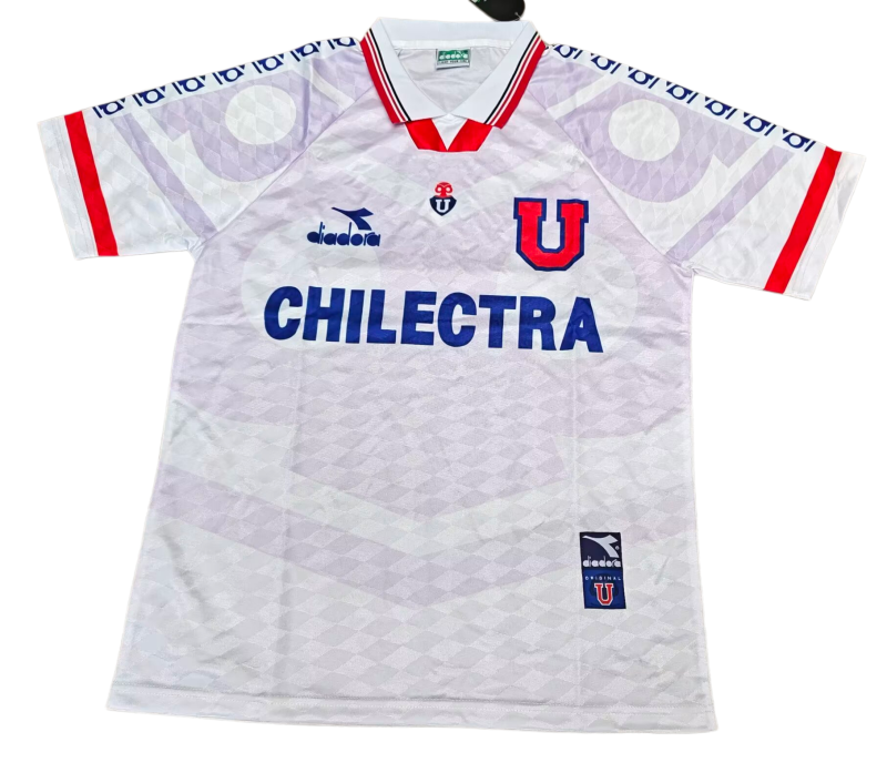 1996 Mens Universidad de Chile away white Retro soccer Jersey