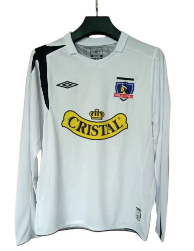 2006 Mens Colo-Colo home white Retro long sleeve soccer jersey