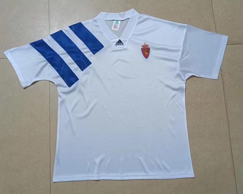 1992-93 Mens Zaragoza home Retro white soccer jersey