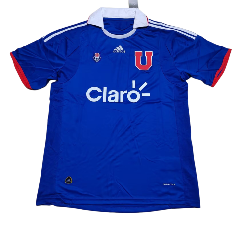 2011 Mens Universidad de Chile home blue Retro soccer Jersey