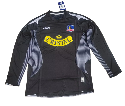 2006 Mens Colo-Colo away black  Retro long sleeve soccer jersey