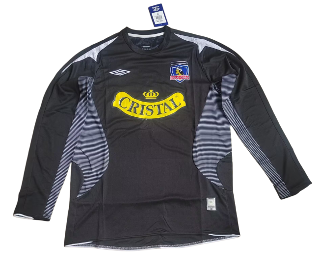 2006 Mens Colo-Colo away black  Retro long sleeve soccer jersey