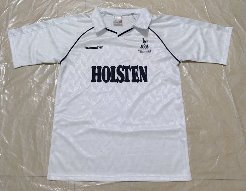 1987-89 Mens Tottenham Hotspur home Retro white soccer Jersey