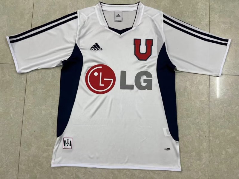 2003 Mens Universidad de Chile away white Retro soccer Jersey