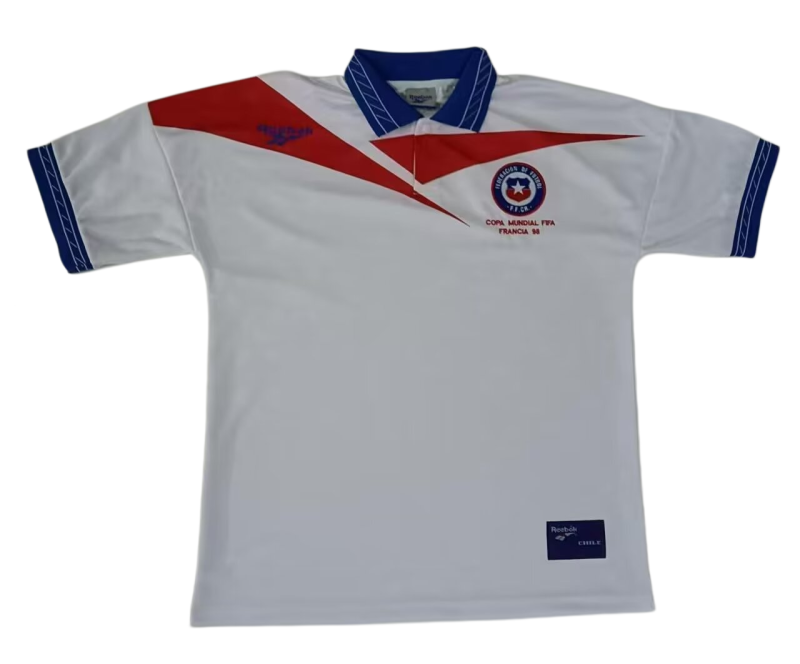 1998 Mens Universidad de Chile away white Retro soccer Jersey