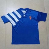 1992-93 Mens Zaragoza away Retro blue soccer jersey