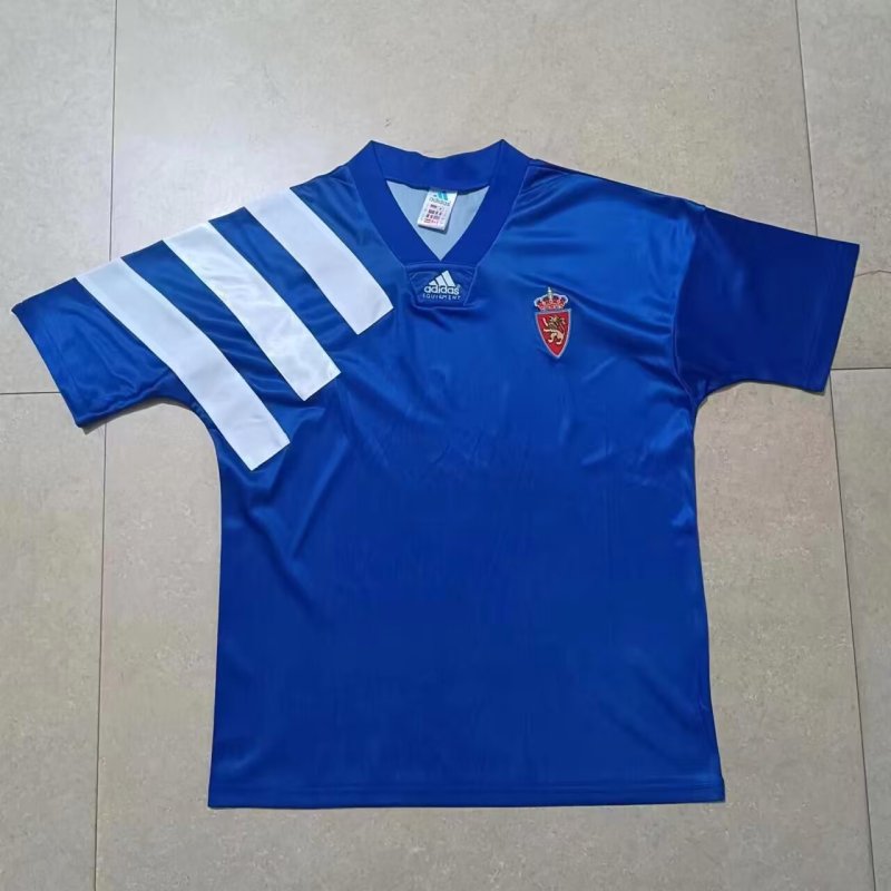 1992-93 Mens Zaragoza away Retro blue soccer jersey