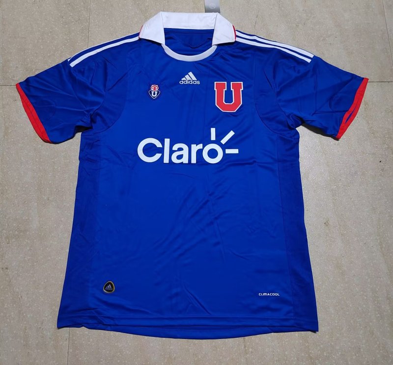 2011 Mens Universidad de Chile home blue Retro soccer Jersey