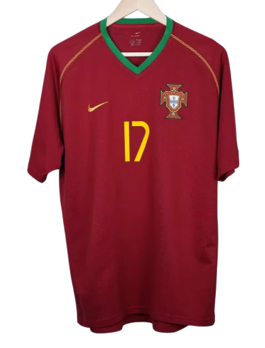 2006 Mens Portugal Retro home  red soccer Jersey