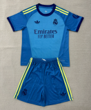 2026-27 Kids Real Madrid goalkeeper blue  Soccer Jersey