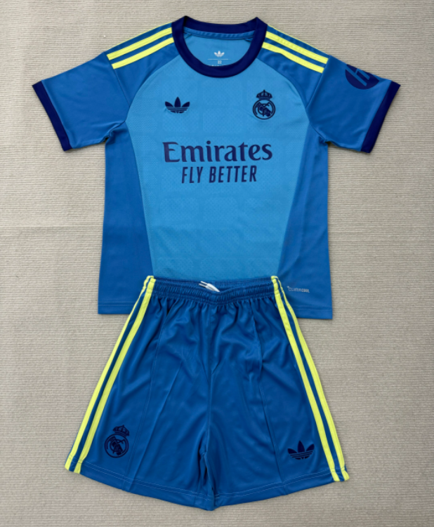 2026-27 Kids Real Madrid goalkeeper blue  Soccer Jersey