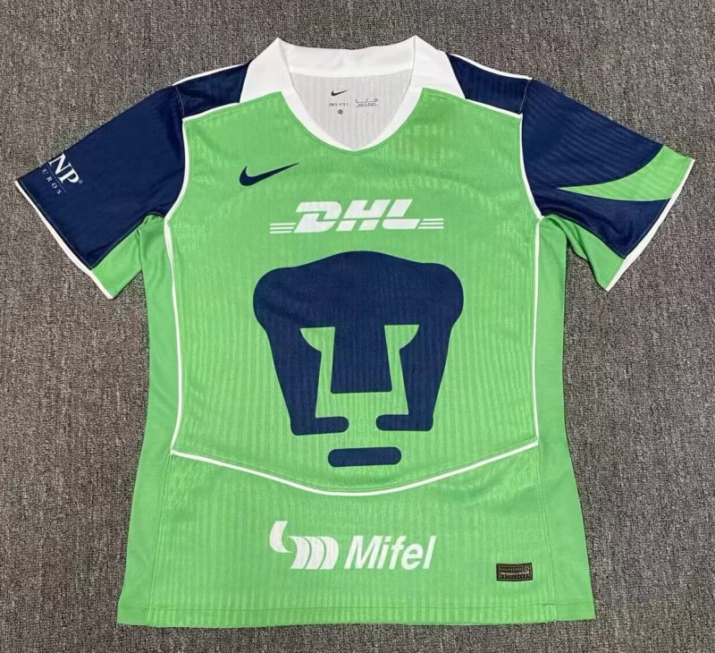 2025-26 Mens Pumas UNAM green third away Player version soccer Jersey