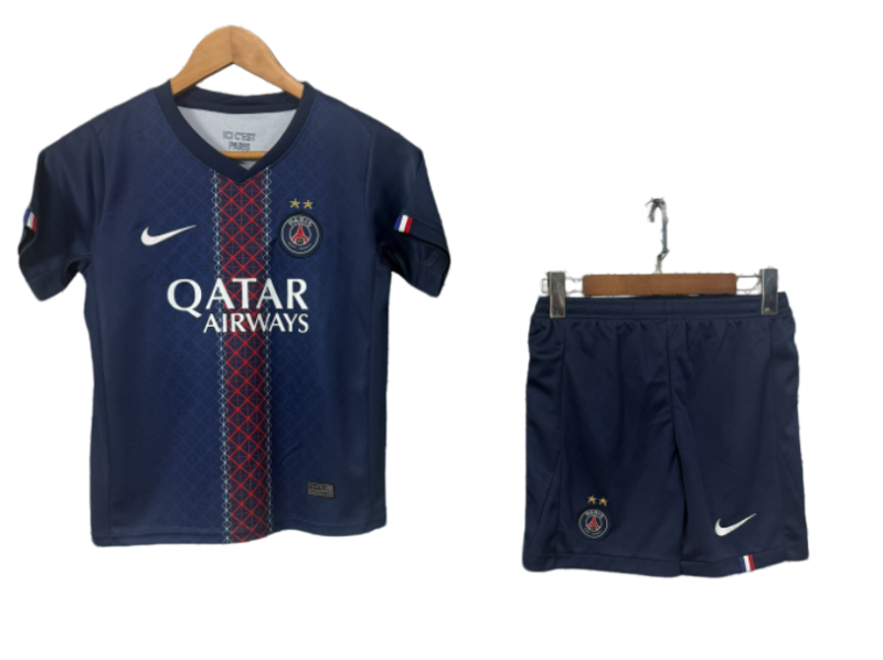 2025-26 Kids PSG home soccer jersey（Have two Stars⭐⭐)
