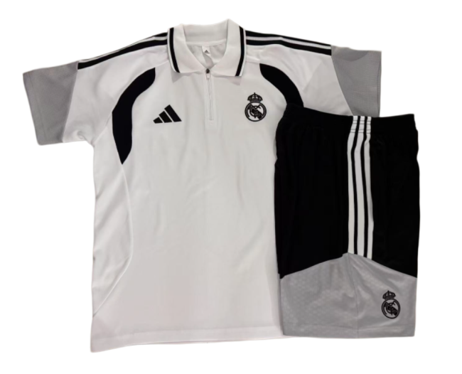 2026-27 Mens Real Madrid Polo white Training Short Suit C2626#
