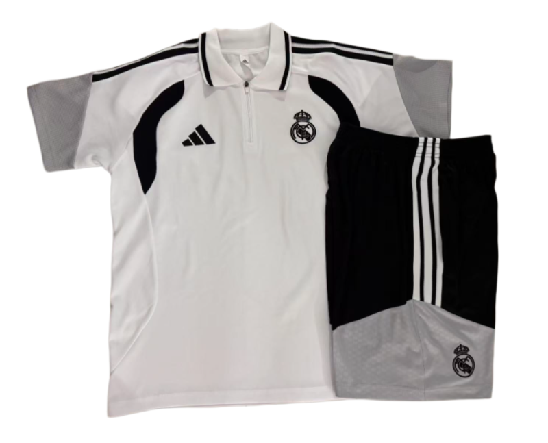 2026-27 Mens Real Madrid Polo white Training Short Suit C2626#