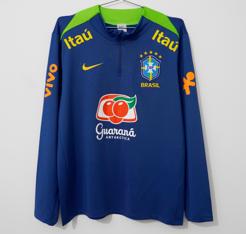 2026-27 Brazil Home blue half Long Sleeve training suit