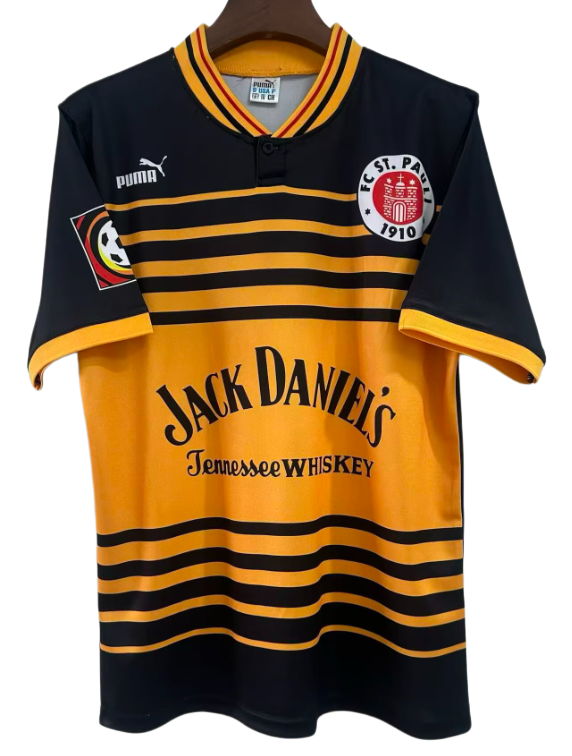 1997-1998 ST PAULI Away yellow black Retro Soccer Jersey