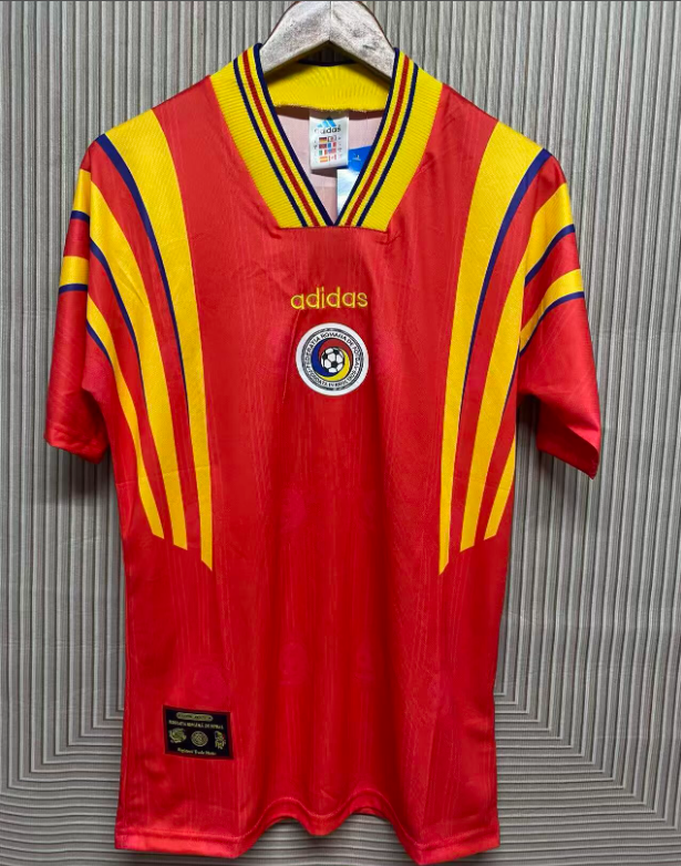 1996 Mens Romania red home Retro Soccer Jersey