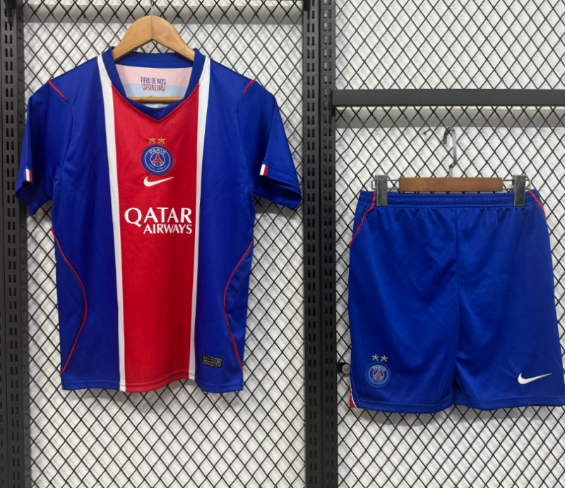 2026-27 Kids PSG home blue soccer jersey（have two stars⭐⭐）