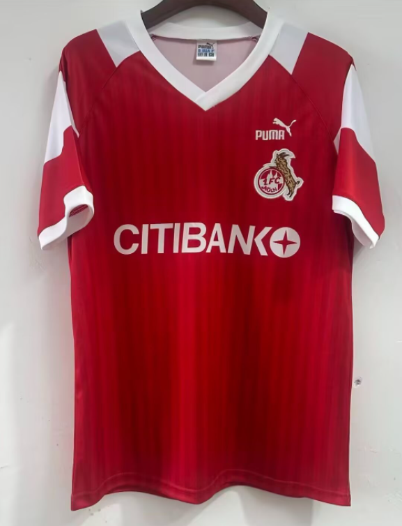 1992 Mens FC Koln away red Retro  soccer jersey