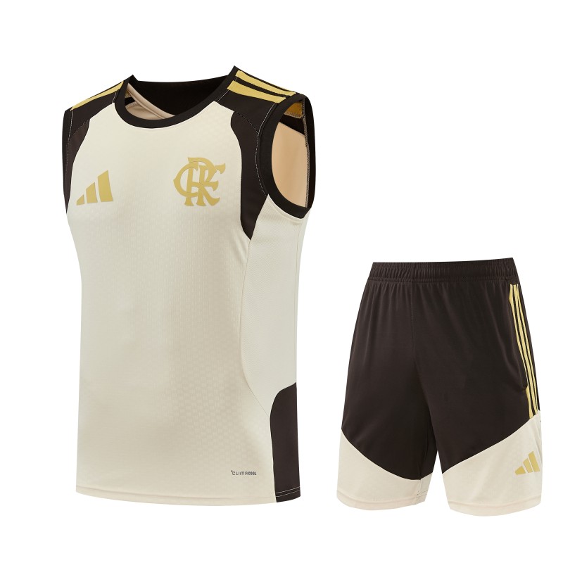 2026-27 Mens Flamengo Beige vest Training Short Suit