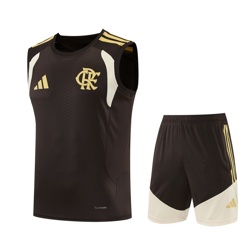 2026-27 Mens Flamengo  brown vest Training Short Suit