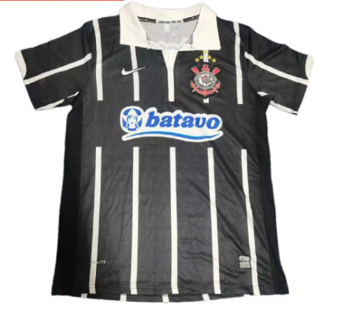 2009 Corinthians Black home Retro Soccer Jersey
