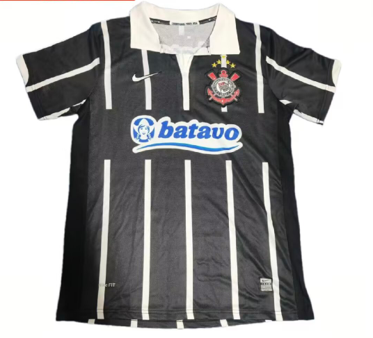 2009 Corinthians Black home Retro Soccer Jersey