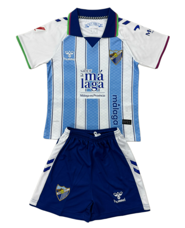 2026-27 Kids Malaga home blue white soccer jersey