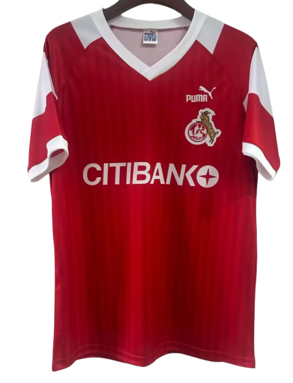 1992 Mens FC Koln away red Retro  soccer jersey