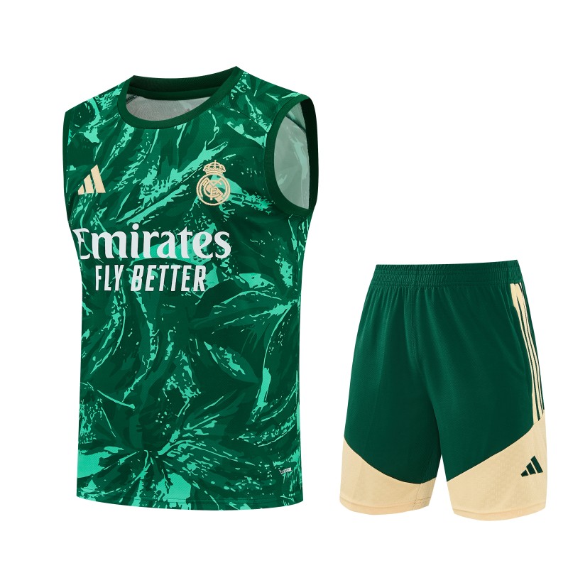 2026-27 Real Madrid camouflage green vest Training Short Suit