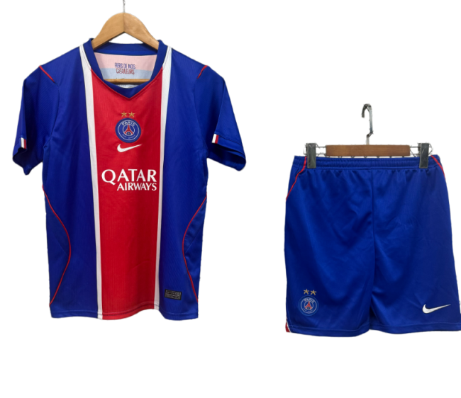 2026-27 Kids PSG home blue soccer jersey（have two stars⭐⭐）
