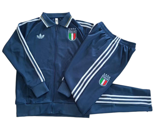 2026-27 Kids  Italy  Long-pull  Deep Blue Training suit