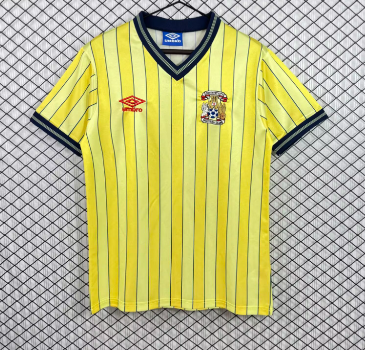 1983-86 Coventry City away Retro yellow Soccer Jersey