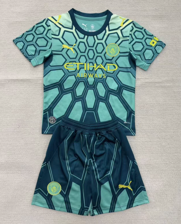 2026-27 Kids  Manchester City goalkeeper green soccer jersey