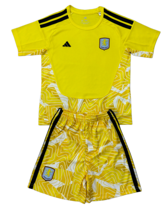 2026-27 Kids  Aston Villa goalkeeper yellow soccer Jersey