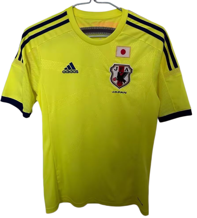 2014 Mens Japan  Retro  away yellow Soccer Jersey