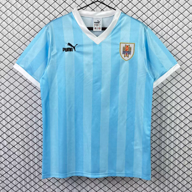1990 Mens Uruguay home blue Retro Soccer Jersey