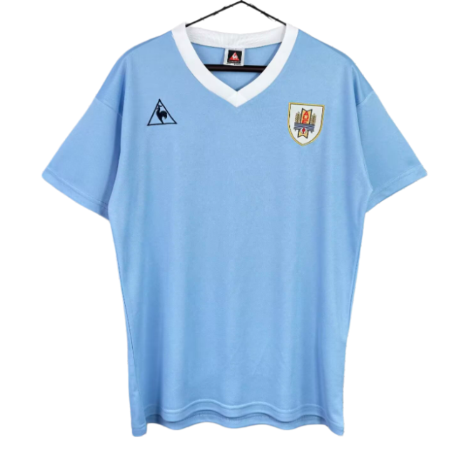 1986 Mens Uruguay home light blue Retro Soccer Jersey