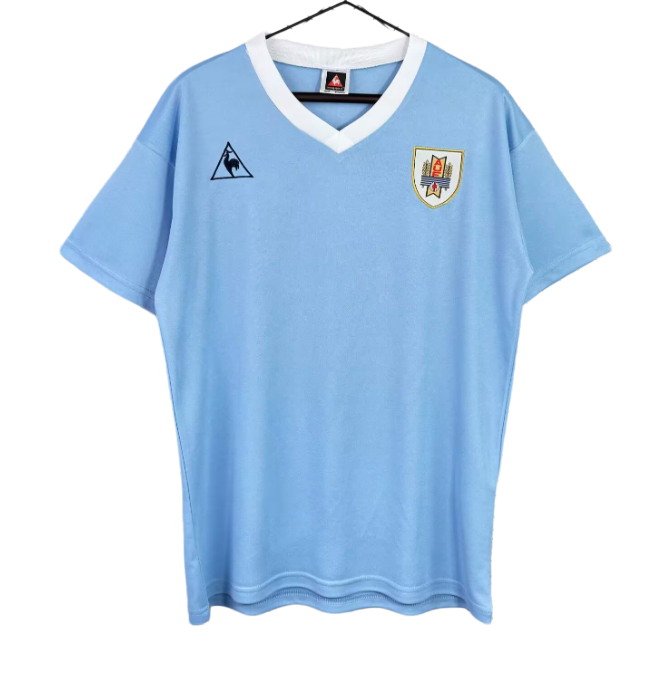 1986 Mens Uruguay home light blue Retro Soccer Jersey