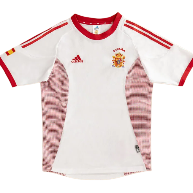 2002 Mens Spain away Retro white soccer Jersey