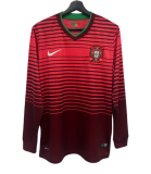 2014 Mens Retro Portugal  home red  Long sleeve Jersey